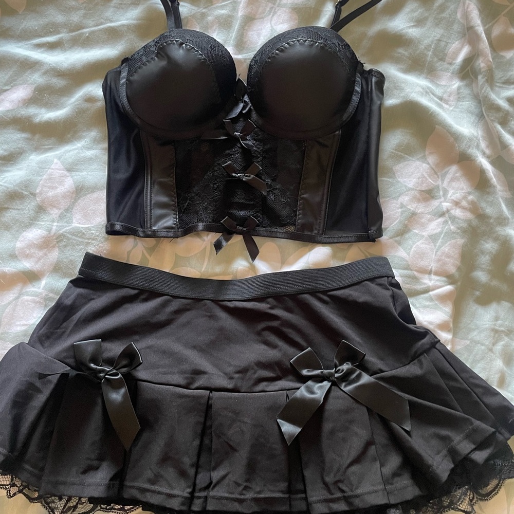 Body Rage Black skirt and corset set